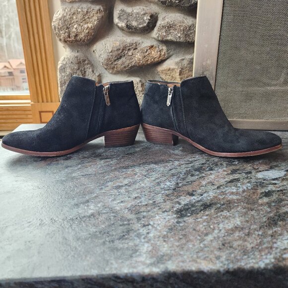 Sam Edelman Black Suede Petty Ankle Bootie Size 8M - Picture 7 of 14